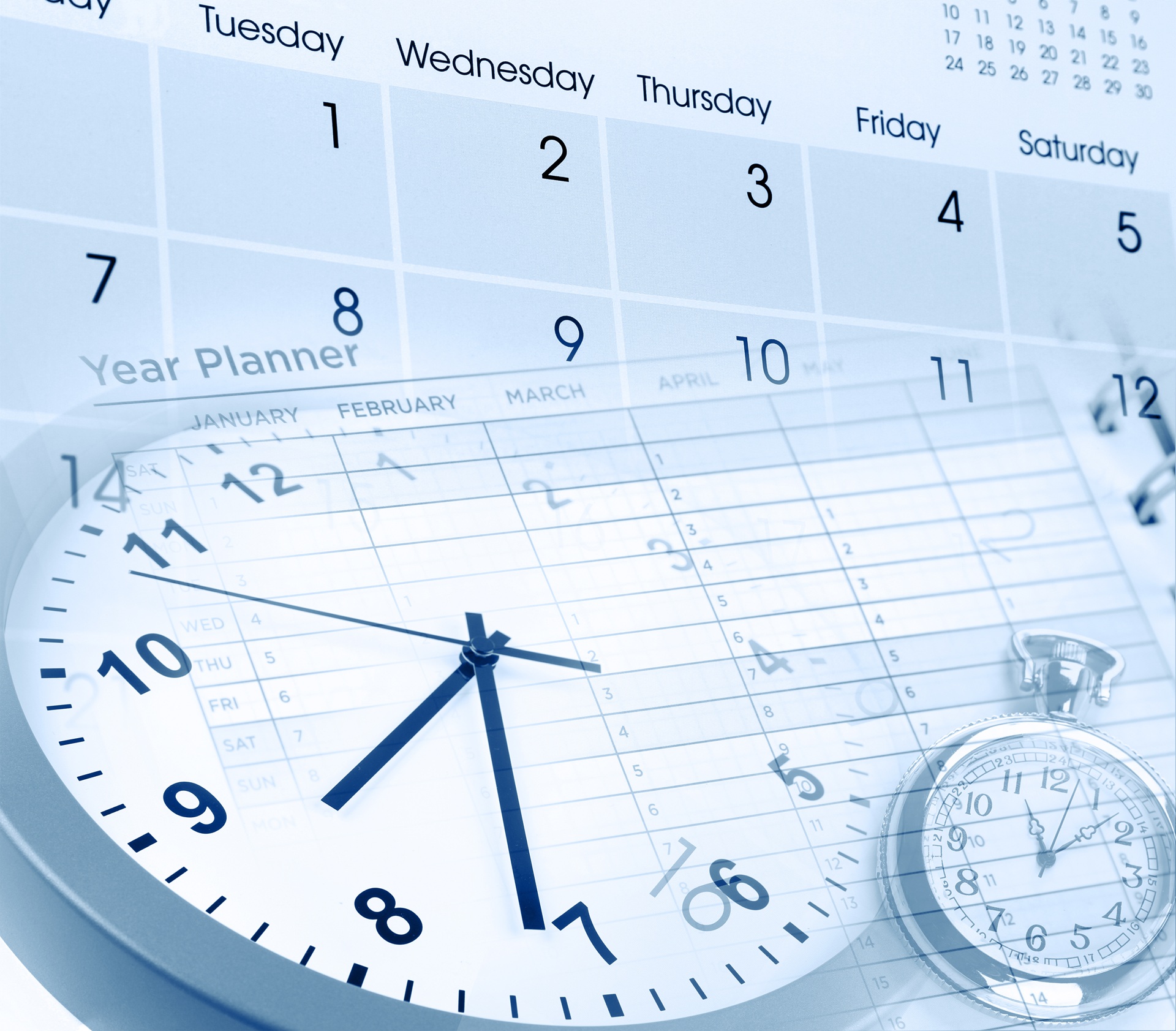 Kalender und Uhr symbolisieren effektives Zeitmanagement | Lohnabrechnung Outsourcing